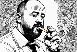 Louis C.K. smoking cigarette tattoo idea