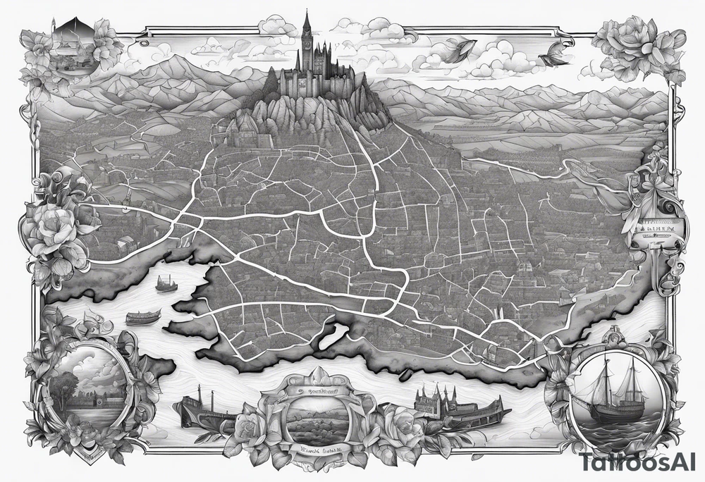 map of uk tattoo idea