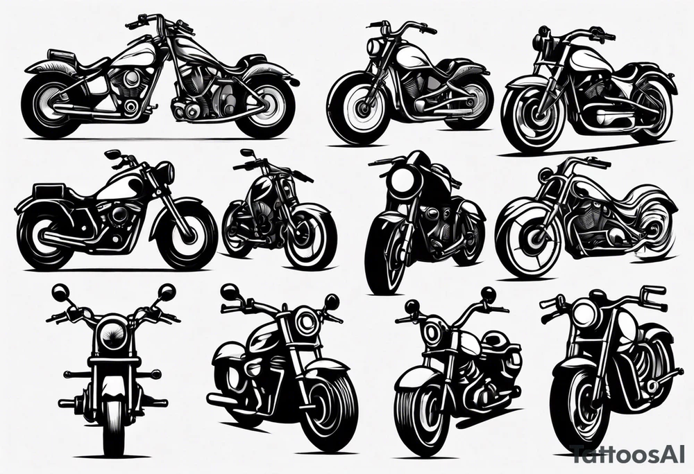 Motorcycle front view tattoo idea
