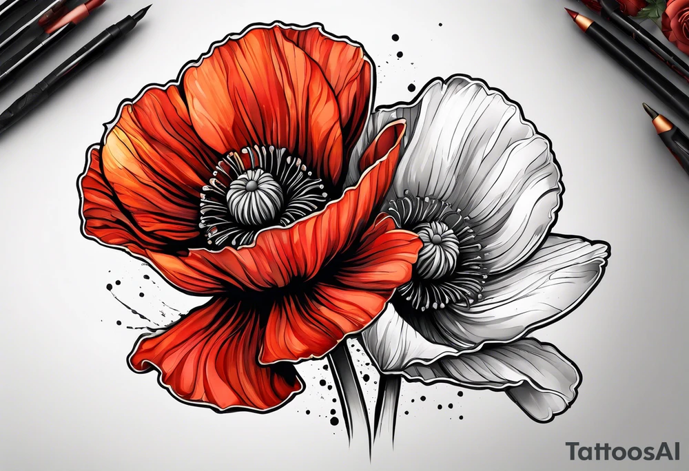 Poppy flower tattoo idea