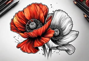Poppy flower tattoo idea