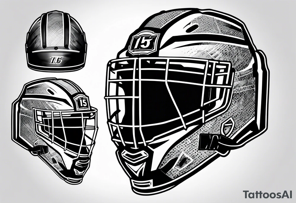 Ice hockey helemt with the number 15 on it tattoo idea