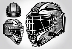 Ice hockey helemt with the number 15 on it tattoo idea