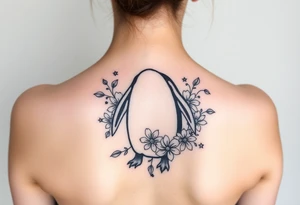 Penguin with stars and flowers black ink
Matching w someone tattoo idea