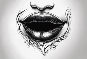 Draw me a mouth with black smoke coming out of it tattoo idea