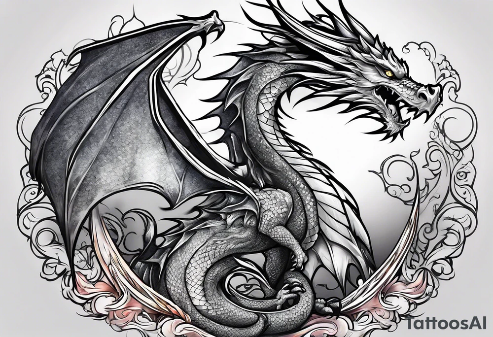 A dragon light and majestic and kind tattoo idea