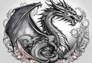A dragon light and majestic and kind tattoo idea