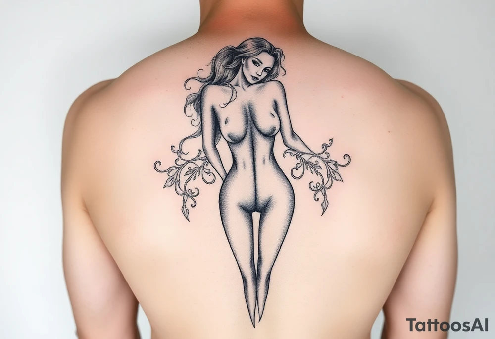 Naked lady for leg tattoo idea