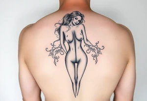 Naked lady for leg tattoo idea