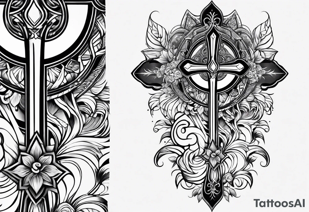 ankh with roses tattoo idea