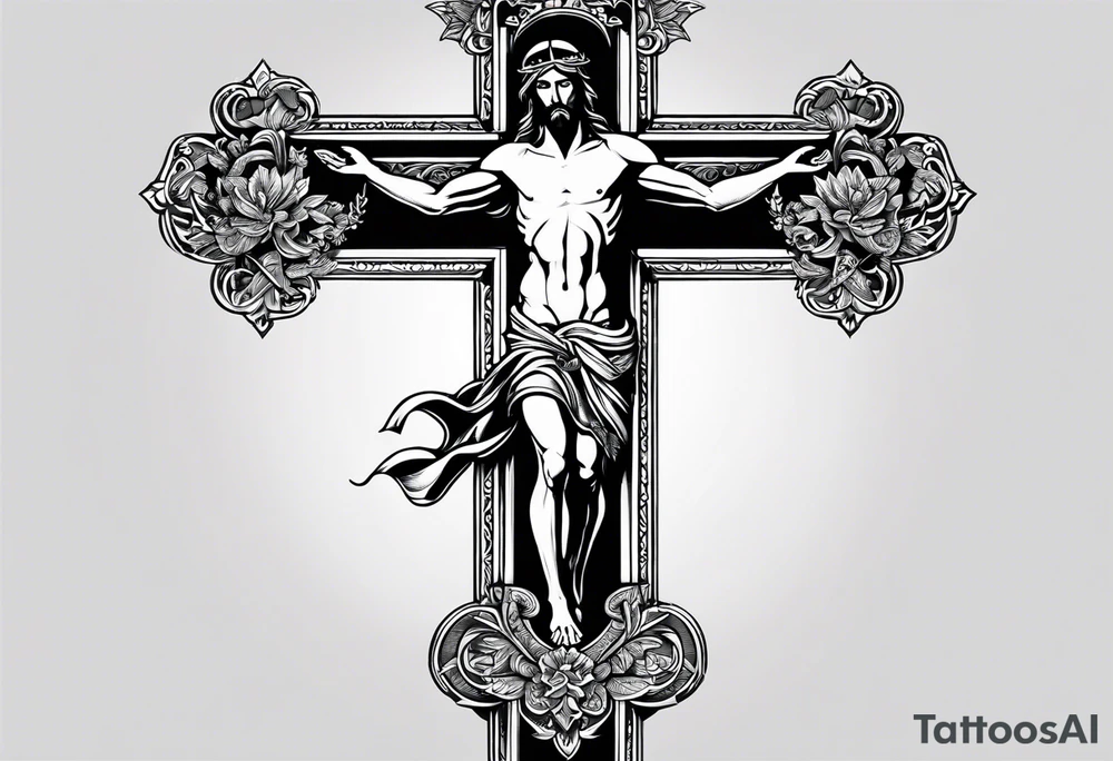 Cross of jesus tattoo idea