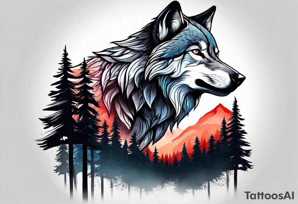 Mountains
Wolf
Forest tattoo idea