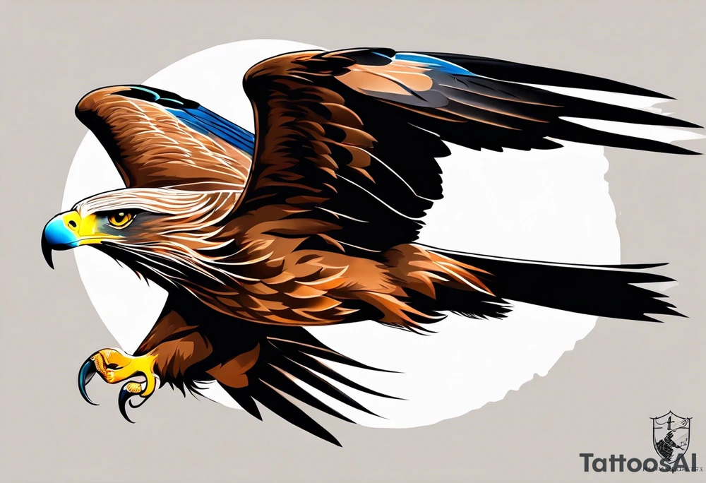 I want a tattoo for my daughter, her name is Daya which means black kite. I also love natur and I'm a climate change activist. Make the black kite soft. tattoo idea