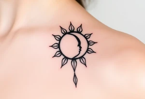 The sun and the moon cascading tattoo idea
