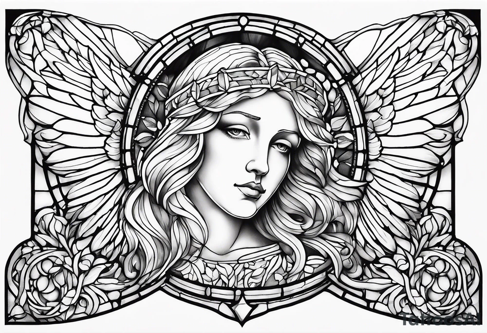 stained glass angel tattoo idea