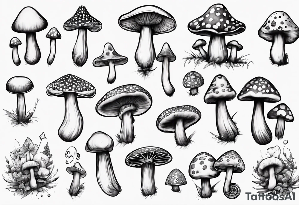 Magic mushroom tattoo idea