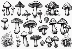 Magic mushroom tattoo idea