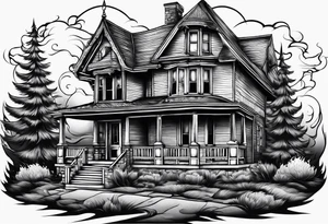 House on fire tattoo idea