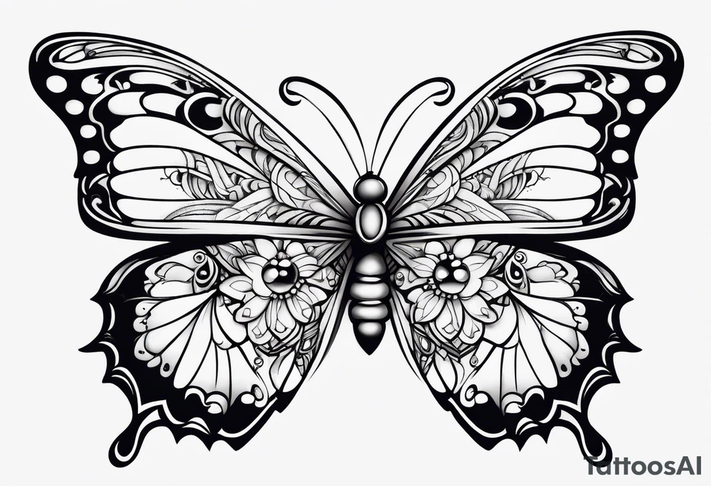 cute butterfly
 fineline tattoo sketch for girls tattoo idea