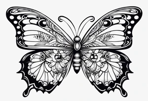 cute butterfly
 fineline tattoo sketch for girls tattoo idea