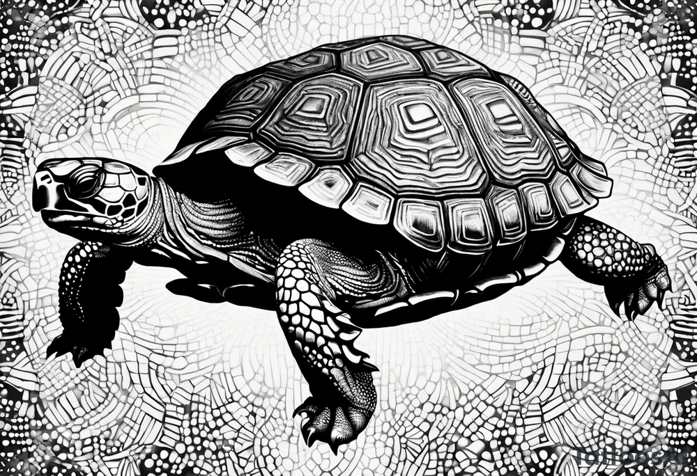 Tortoise dot work, entitrely from lots of dots tattoo idea