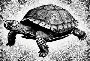 Tortoise dot work, entitrely from lots of dots tattoo idea