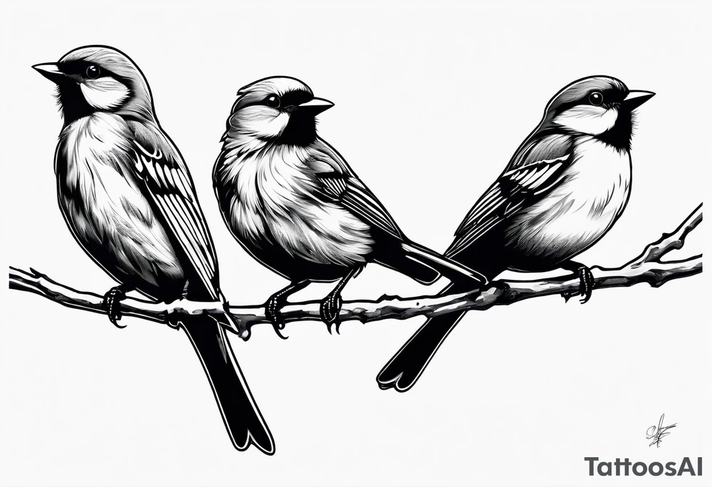 Four little birds... two of them are flying tattoo idea
