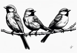 Four little birds... two of them are flying tattoo idea