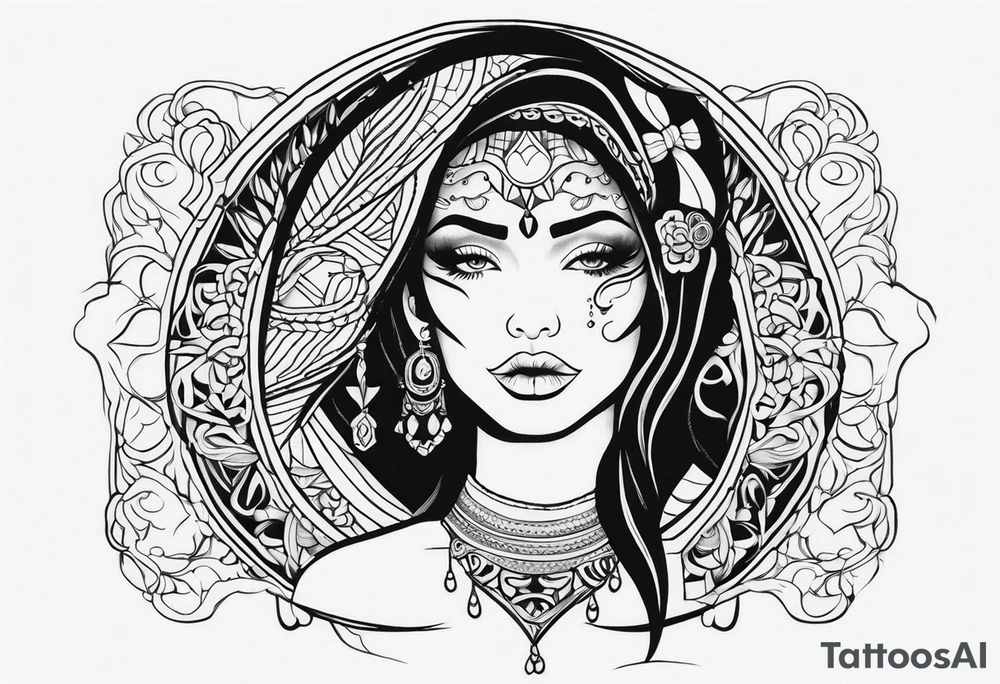 a long face tattoo idea
