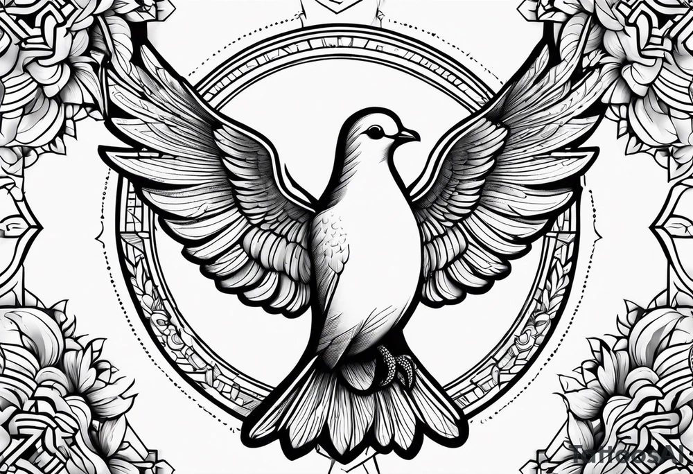 dove, cloud tattoo idea