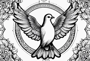 dove, cloud tattoo idea