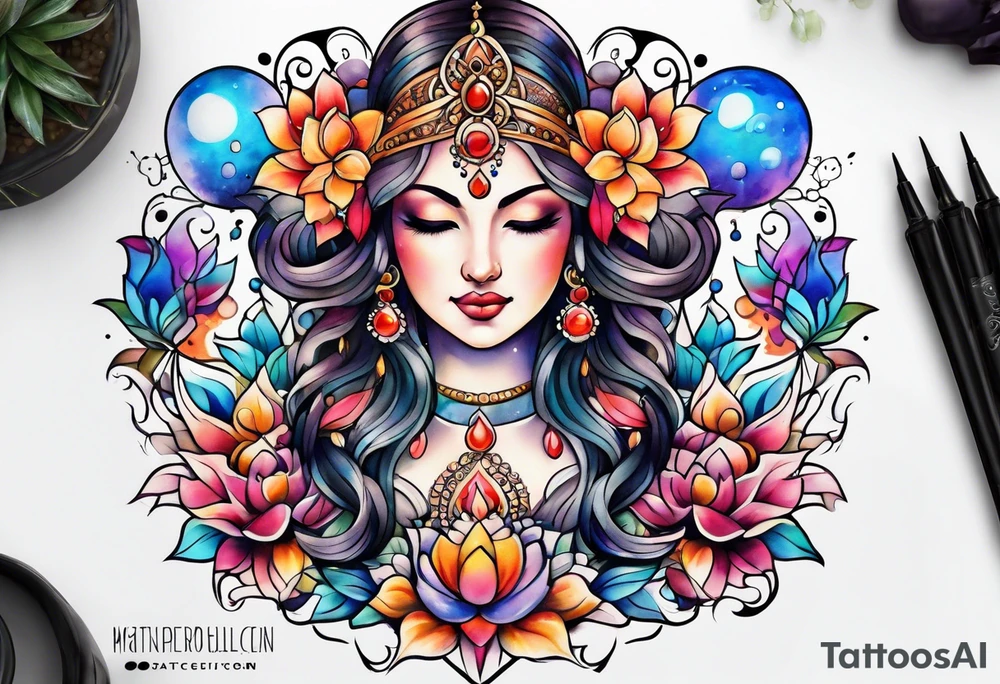 Meditation and bubbles tattoo idea