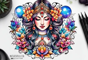 Meditation and bubbles tattoo idea