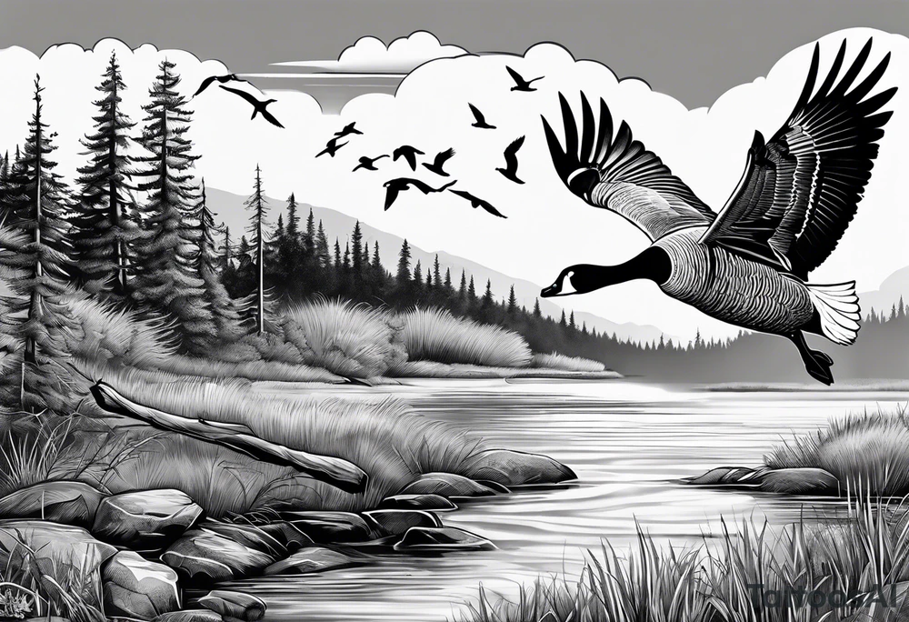 Goose hunting tattoo idea