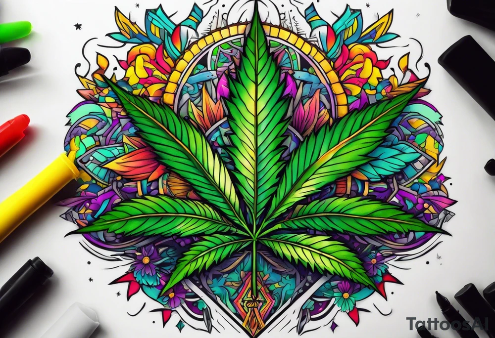Marijuana and Psychedelic inspired tattoo tattoo idea