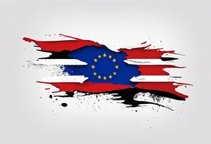 Sakartvelo flag, dirty, ripped, 
europe flag stars tattoo idea