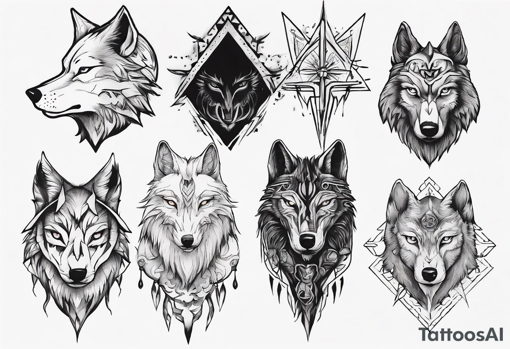 Spiritual wolf tattoo idea