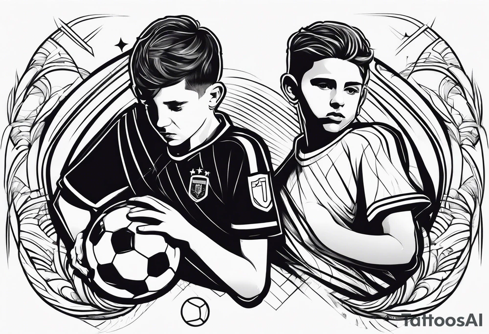 My sons Riccardo and Alessio love football tattoo idea