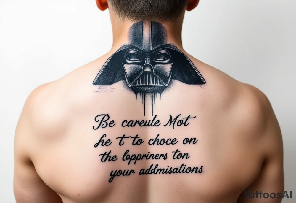 Darth vader Force Choke, “Be Careful Not to Choke On Your Admirations.” tattoo idea