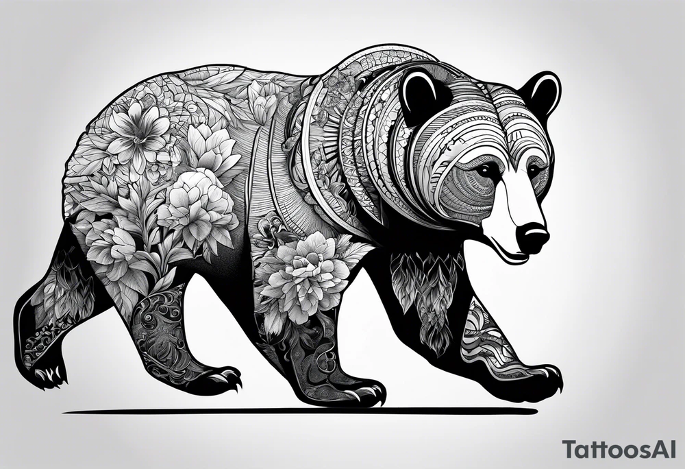 A Bear not many details tattoo idea