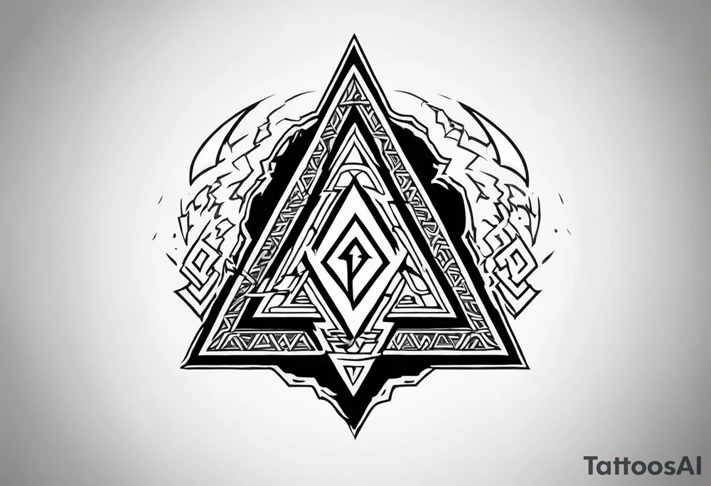 Valhalla fire runes lightning thunder
Sword shield valknut tattoo idea