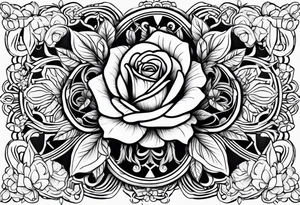 The name “Abel” surrounded by roses tattoo idea