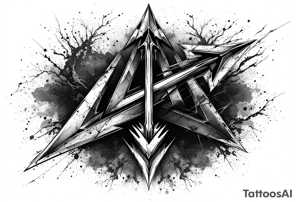 an arrow that look down tattoo idea