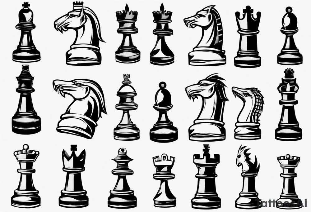 chess piece rook tattoo idea