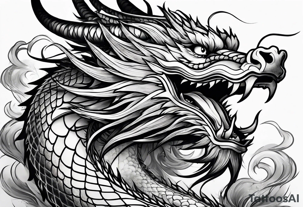 Chinese dragon on arm tattoo idea