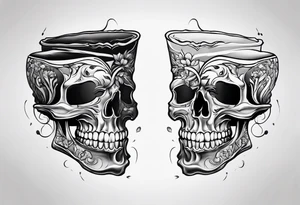 two hands wrapped around a white, shiny tooth tattoo idea