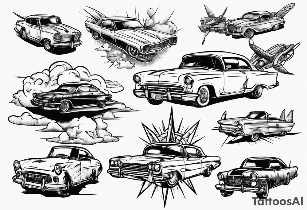 car in the sky tattoo idea