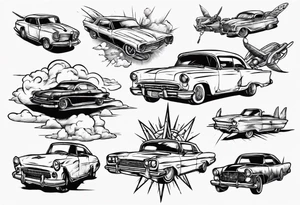 car in the sky tattoo idea