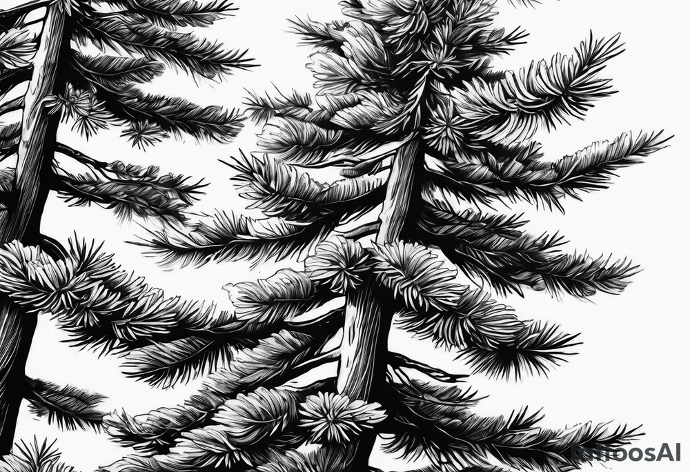 Pine trees tattoo idea