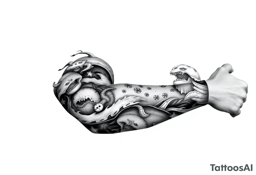 sea ​​patterns tattoo idea
